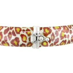 Sterling Silver Leopard Animal Print Bangle Bracelet