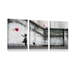 XXL Format + Top Bild Leinwand + 3 Teilig + Banksy + Wandbilder 020115