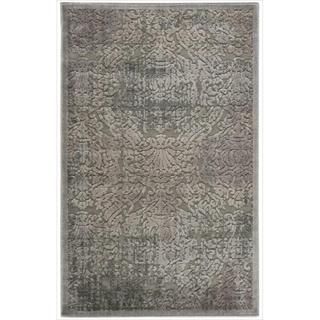 Graphic Illusions Grey Antique Damask Pattern Rug (23 x 39