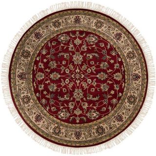 Hand knotted Spark Red Red Wool Rug (8 Round)