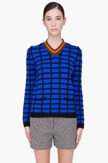 Marni Blue Windowpane Sweater for women