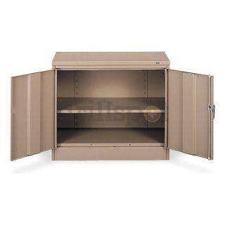 Tennsco 1430 TAN Desk Height Cabinet, Unassembled, Sand