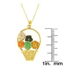 Mason Kay 14k Yellow Gold Jadeite Flower Basket Necklace