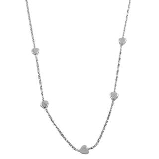 Fremada Sterling Silver Hearts Station Necklace Today $22.99