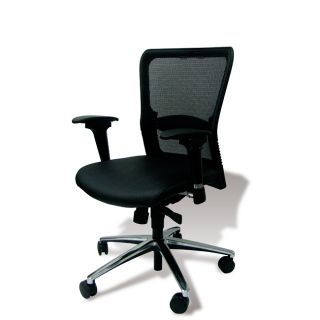 Leather/ Mesh Wheeled Ergonomic Office Chair