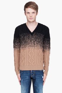 Dsquared2 Beige & Black Wool Sweater for men