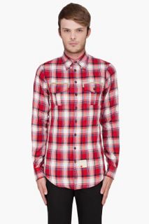 Dsquared2 Red Military Pocket Shirt for men