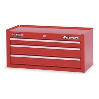 Westward 1FEF9 Intermediate Chest, 26 W, 3 Drawer, Red