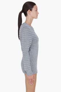 Neil Barrett Grey Thick Tube Knit Sweater for women