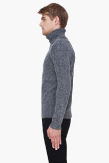 BLK DNM Grey Alpaca Knit Turtleneck for men