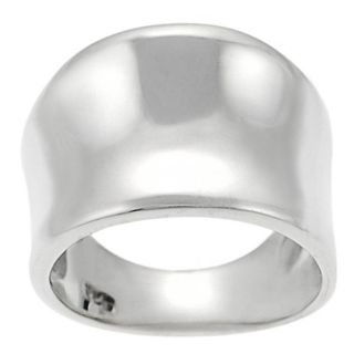Tressa Womens High polish Sterling Silver Tapered Concave Band Ring