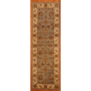 Indo Tufted Mahal Light Blue/ Beige Wool Rug (26 x 8) Today $104.99