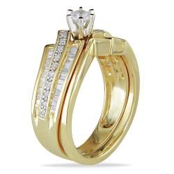 Miadora 10k Yellow Gold 1/2ct TDW Diamond Bridal Ring Set (H I, I2 I3