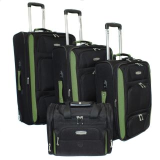 Bell + Howell Herb Green Quick Access 4 piece Expandable Luggage Set
