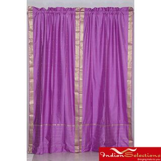 Indo Lavender Rod Pocket Sari Sheer Curtain (43 in. x 84 in
